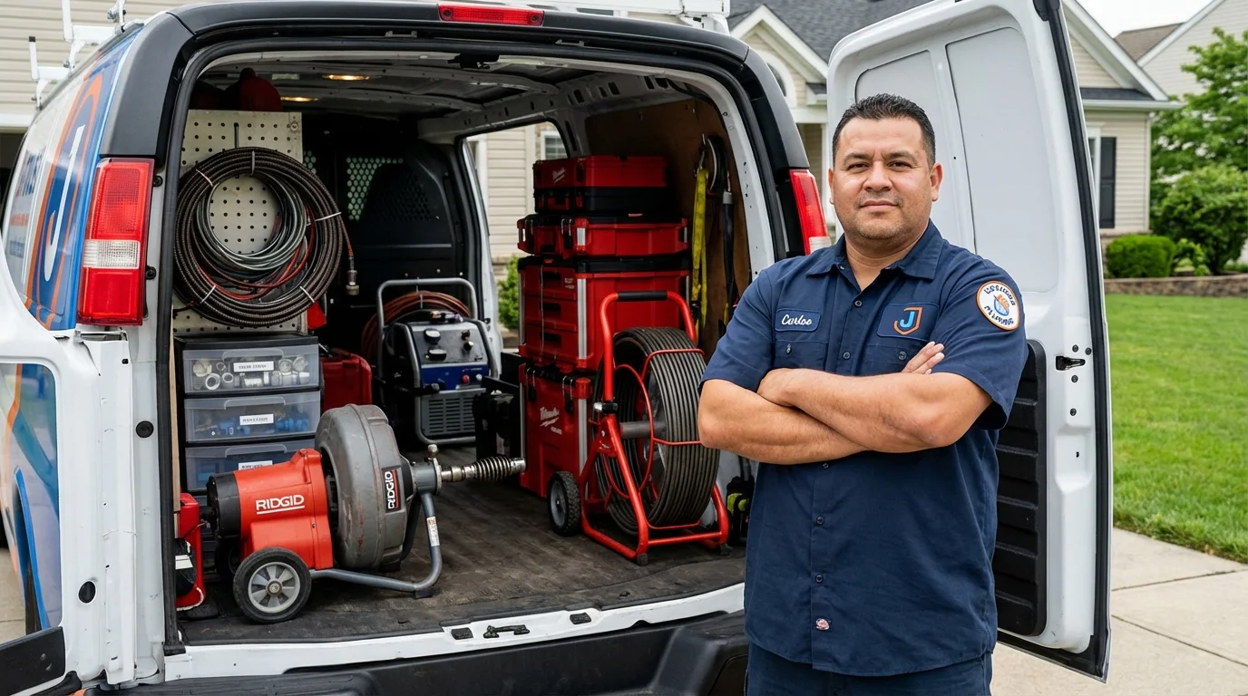 Professional drain cleaning equipment and Johns Plumbing LLC plumber in Boqueron